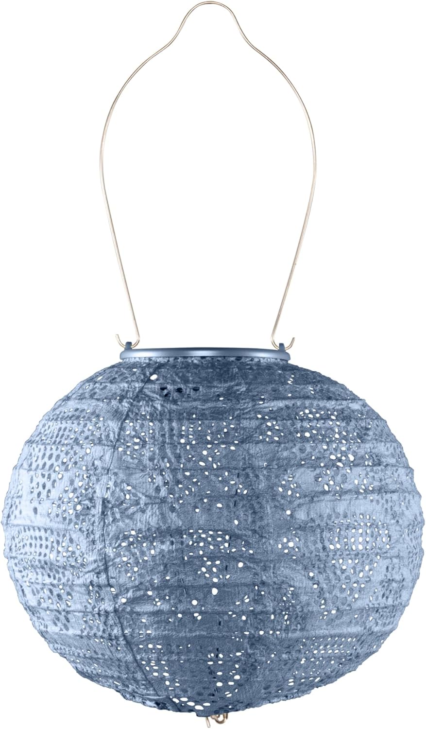 Allsop Home Garden 32026 Soji Stella Globe 8-in. Tyvek Solar Lantern (Metallic Blue)-VerdiqueGarden