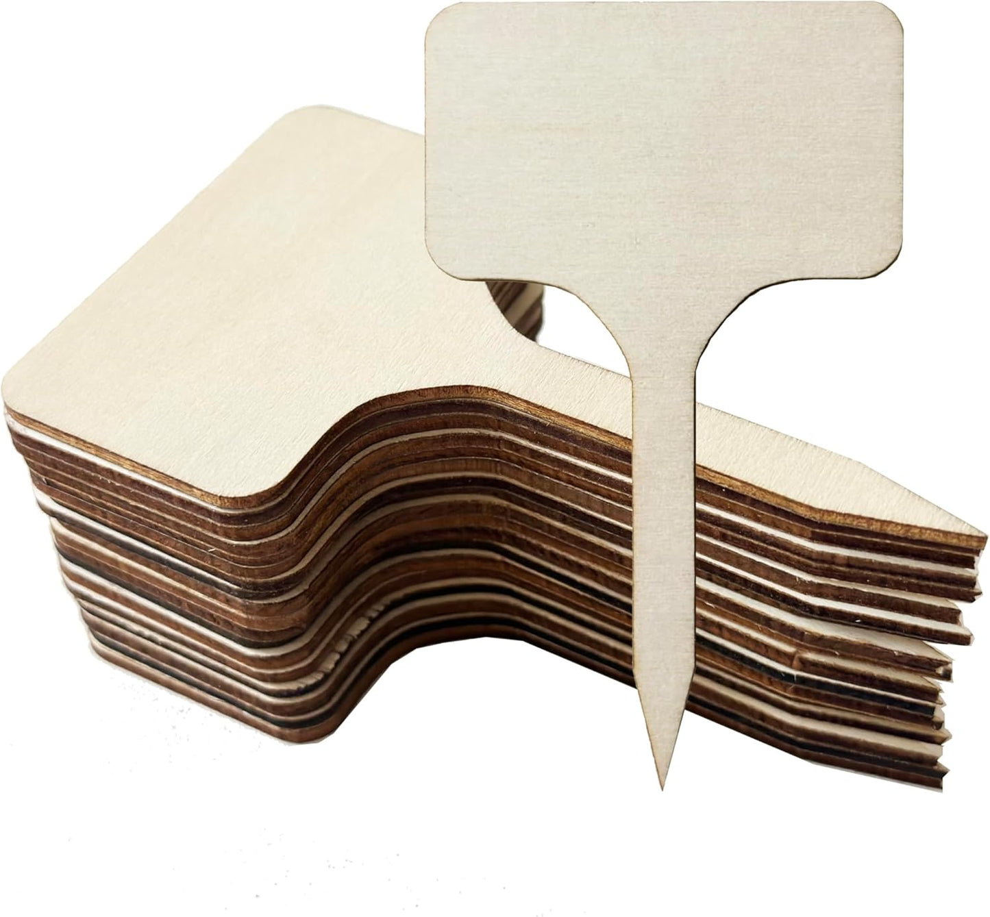 100 Pcs Wood Plant Labels, Natural Wooden Plant Marker Garden Sign Tags, T-Type Garden Markers for Succulents, Herbs, Seedlings, Potted, Flowers, Vegetables (T-Type)-VerdiqueGarden