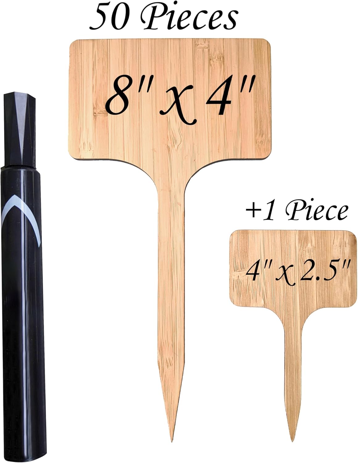 50 Pack 8 Inch Tall Plant Labels Large Garden Markers Plant Name Tags for Flowers, Herbs, Vegatables, Seeds, Bulbs Easy to See Larger Writing Area with Full Size Marker-VerdiqueGarden