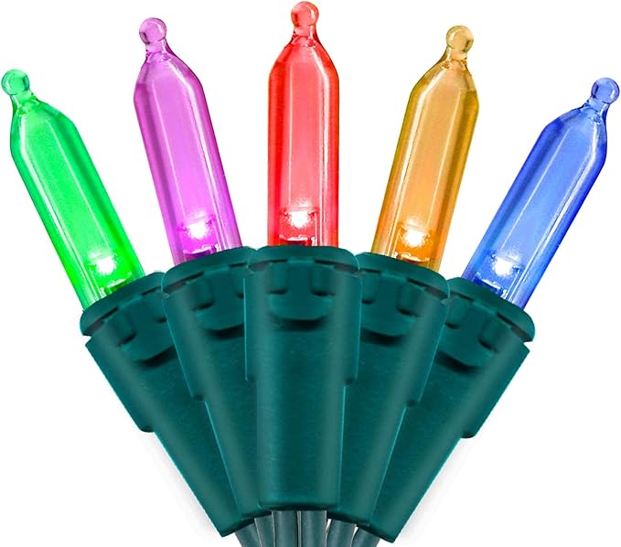 Multicolor Christmas LED Lights - 100 Count Multi-Colored Holiday String Lights for Tree, Party, Wedding, Indoor and Outdoor Use, 33 Feet Green Wire, UL Certified, Connectable-VerdiqueGarden