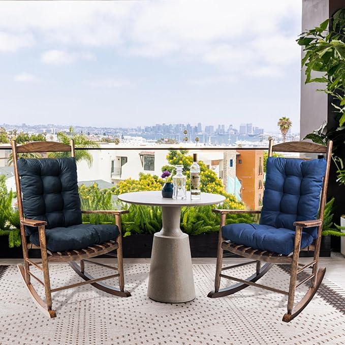 Indoor Outdoor Chair Cushion, 1 Pack Garden High Back Chair Cushions, Lounger Chair Pad, for Recliner Patio Chair, Burgundy-VerdiqueGarden