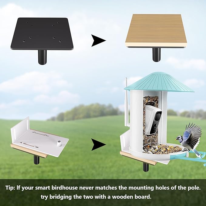 Bird Feeder Pole Kit, 79 Inch Bird House Pole for Outdoors Heavy Duty,5 Base Prongs Adjustable Birds Feeder Stand for House-VerdiqueGarden