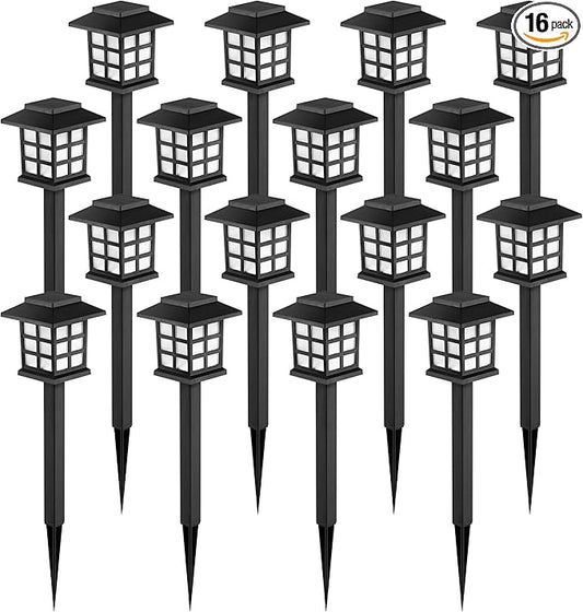 GIGALUMI Solar Outdoor Lights，16 Pack LED Solar Lights Outdoor Waterproof, Solar Walkway Lights Maintain 10 Hours of Lighting for Your Garden, Landscape, Path, Yard, Patio, Driveway-VerdiqueGarden