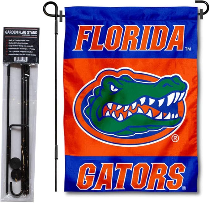 College Flags & Banners Co. Florida Gators Garden Flag with Stand Holder-VerdiqueGarden
