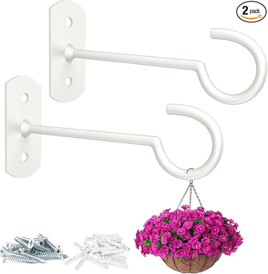 Plant Hook 6inch,Plant Hanger Shepherds Plant Bracket for Wall Hanging Wind Chimes Lanterns,Bird Feeder,Flower Basket,Home Decor Indoor & Outdoor 2 Pack-VerdiqueGarden