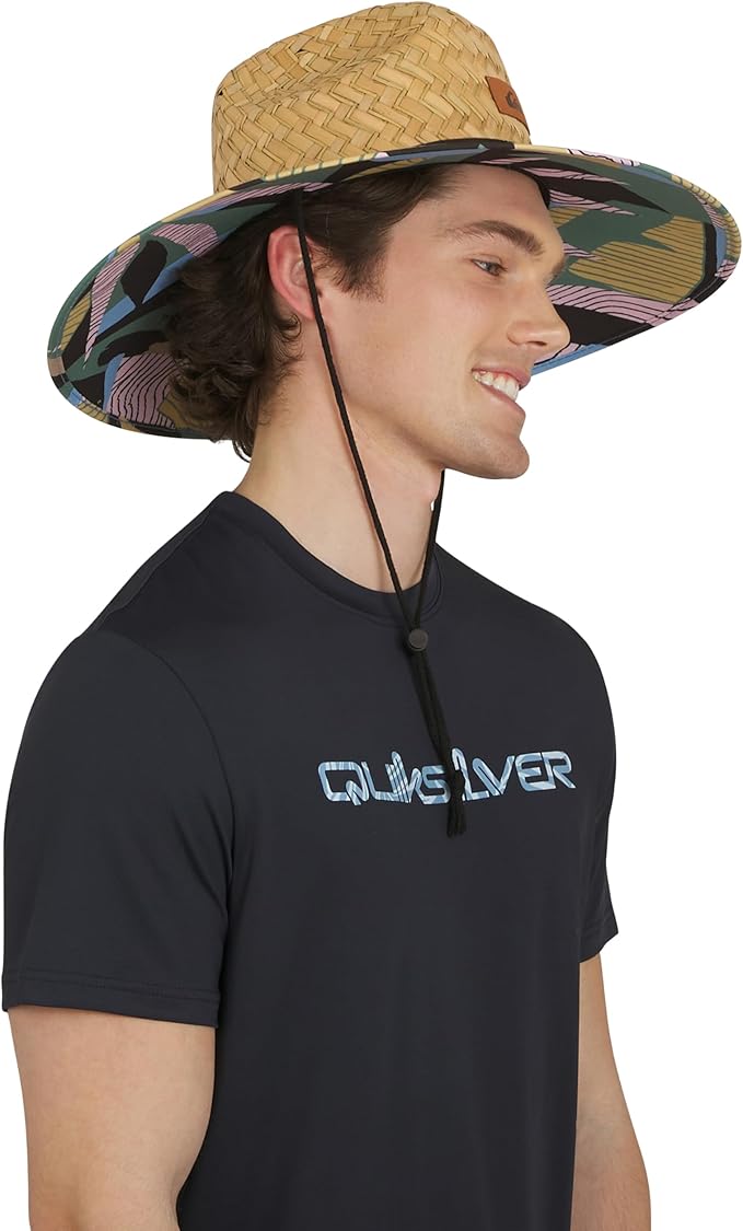 Quiksilver Men's Wide Brim Outdoor Lifeguard Straw Sun Hat-VerdiqueGarden