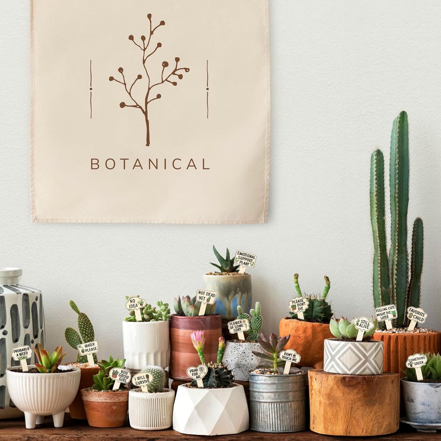 15 Pcs Funny Wooden Plant Markers, Interesting Garden Plant Labels Tab Cute Plants Signs Stakes for Indoor Outdoor Garden Potted Plants Patio Supplies-VerdiqueGarden