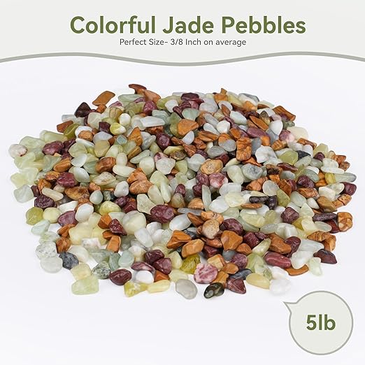 5 lbs Pebbles for Indoor Plants, Succulent Rocks, 3/8" Polished Pebbles for Bamboo, Vase, Terrarium, Natural Decorative Small River Rocks for Crafts, Cactus, Outdoor Garden Landscaping-VerdiqueGarden