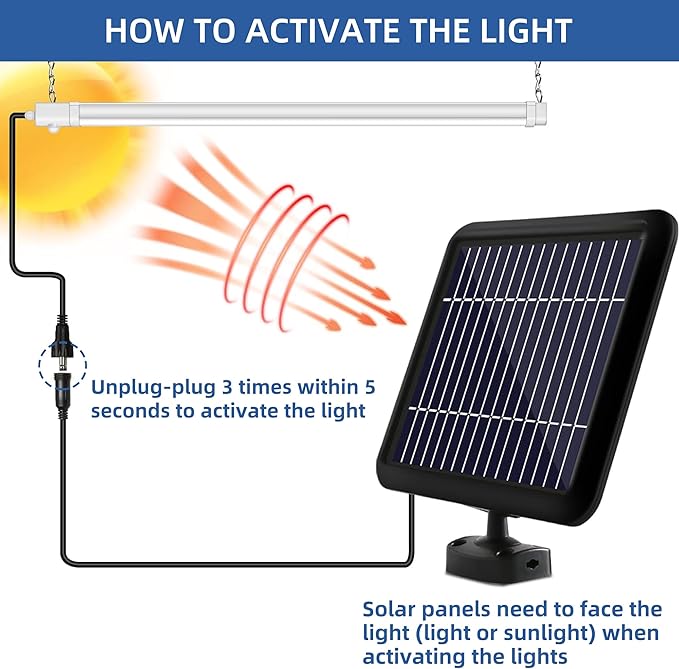 hykolity Solar Powered Shop Light with Motion Sensor, 3FT 17W (100-Watt Equivalent),Integrated LED IP65 Waterproof Outdoor Motion Sensor Shop Light for Garage, Barn, House - 2 Pack-VerdiqueGarden