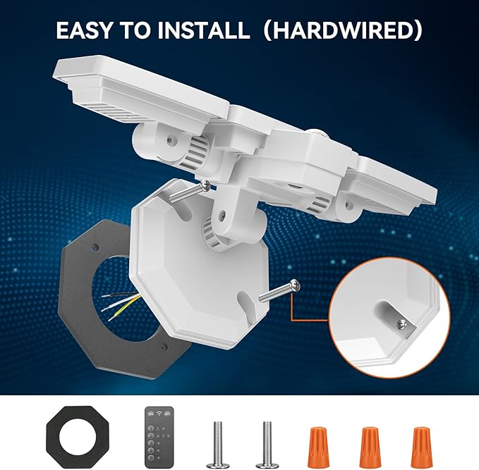 65W LED Flood Light Outdoor, 6500LM, Waterproof, 6500K Motion Sensor Flood Lights Outdoor with Adjustable 3 Head Detected Floodlight for Outside Entryway Garage, Yard, Porch, White-VerdiqueGarden