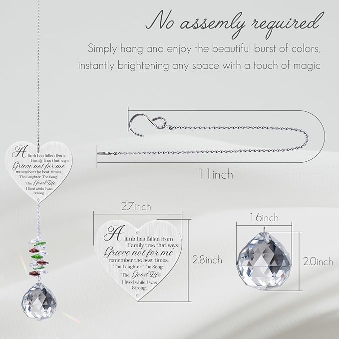 Memorial Gifts Crystal Garden Suncatcher, Sympathy Gifts for Loss of Loved One, in Memory of Loved One Gifts, Bereavement Gifts for Loss of Mom Dad, Cardinal Gifts Rainbow Maker Hanging Decoration-VerdiqueGarden