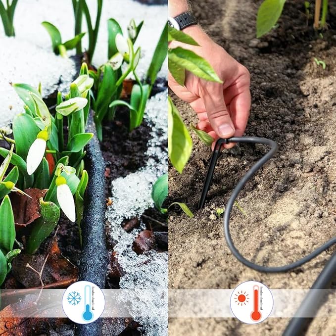 1/4 inch Garden Watering Tube, 4mm Water Tube Irrigation System Hose Blank Distribution Line Plant Drip Automatic Pipe DIY Agriculture Hydroponics Misting Tubing Patio Lawn Yard Greenhouse Outdoor-VerdiqueGarden