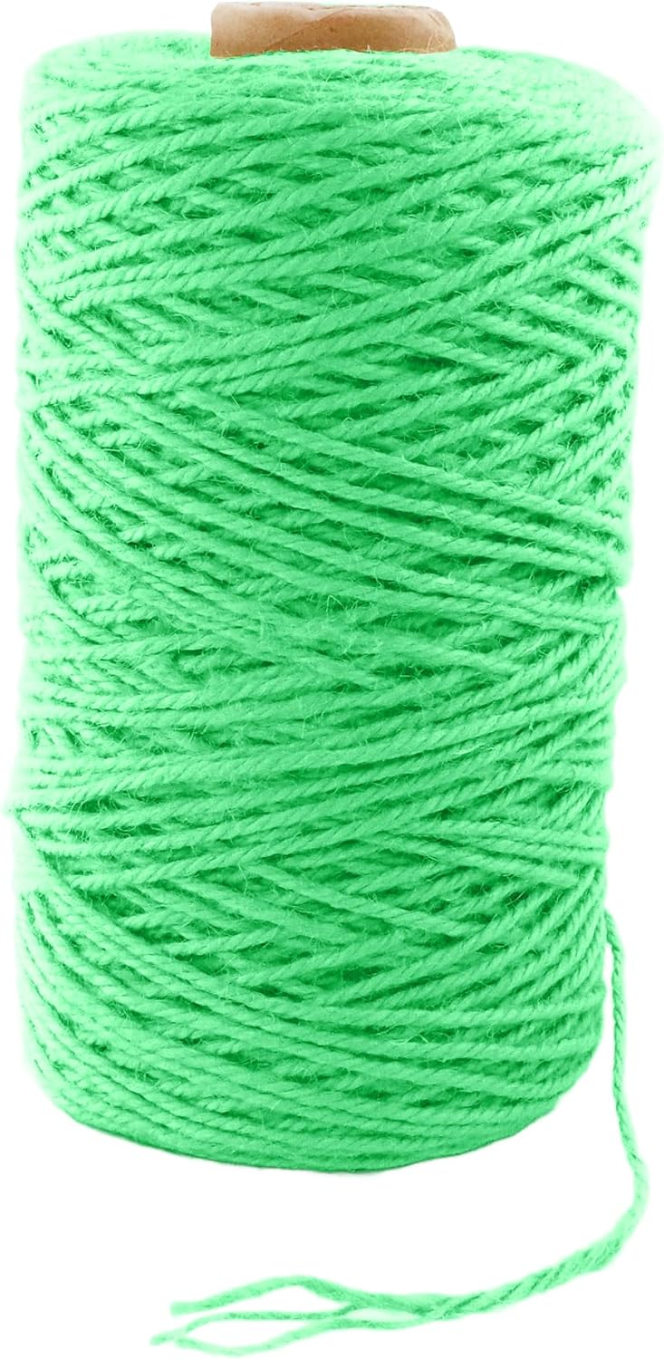 3mm x 500 Feet Light Green Jute Rope, Twine for Gardening Tomato Climbing Plant Tie Floristry Crafts Gift Wrapping Packing Decor-VerdiqueGarden