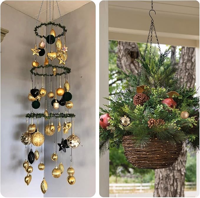 15 Pack 25" BLK Storagehook Black Hanging Chains with Hooks for Hanging Bird Feeders Planters Baskets Billboards Lanterns Wind Chimes Ornaments-VerdiqueGarden