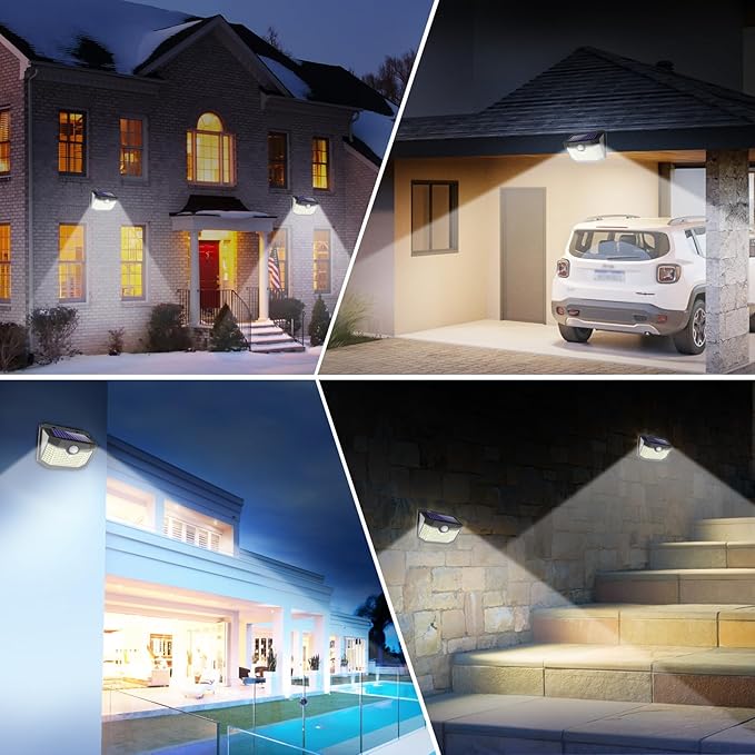 Aootek Motion Sensor Outdoor Lights 6 Packs,Solar Lights Outdoor with 3 Lighting Modes,Solar Lights Outdoor Waterproof for Garden Patio Garage Yard Deck-VerdiqueGarden