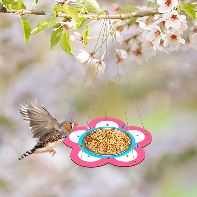 Fennoral 4 Pack Bird Feeder Kits for Kids Make Your Own Bird Feeders Wooden Art and Craft for Girls Boys Ornaments DIY to Paint Craft for Spring Garden Outdoor Decoration Summer Activities Project-VerdiqueGarden