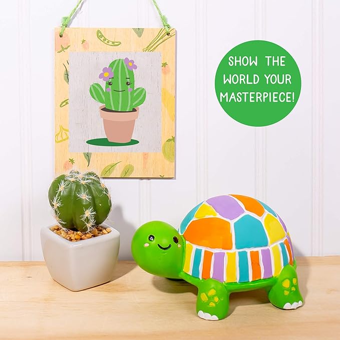 Creative Roots Paint Your Own Turtle, DIY Turtle, Kids Painting Set, Creativity, Ceramics to Paint, Paint Your Own Ceramic, Painting Kits for Kids Ages 5+-VerdiqueGarden