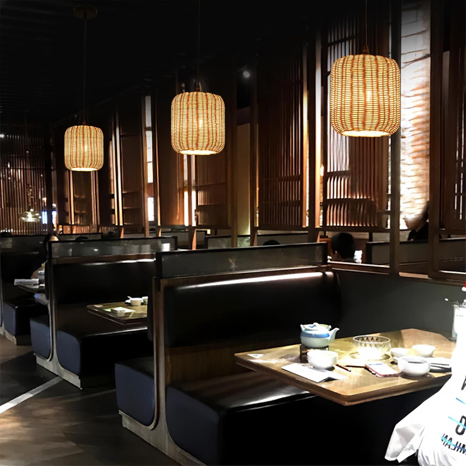 TeruTeru Ji Kaikang 3-Pack Mini Rattan Pendant Light,7.87" Rustic Bamboo Hanging Light Hand-Woven Rattan Chandelier for Dining Living Bedroom Kitchen Farmhouse-VerdiqueGarden