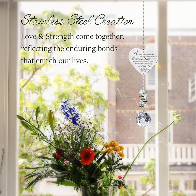 Memorial Gifts Crystal Garden Suncatcher, Sympathy Gifts for Loss of Loved One, in Memory of Loved One Gifts, Bereavement Gifts for Loss of Mom Dad, Cardinal Gifts Rainbow Maker Hanging Decoration-VerdiqueGarden