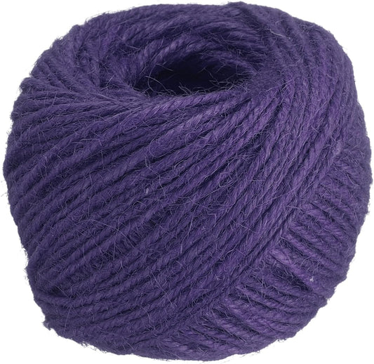 uxcell 164 Feet Natural Jute Twine String,2mm Thin Garden Twine Rope Colored Plant String Cord for DIY Art Crafts Gift Wrapping Decoration Packing Gardening Plant Hanger,Purple-VerdiqueGarden