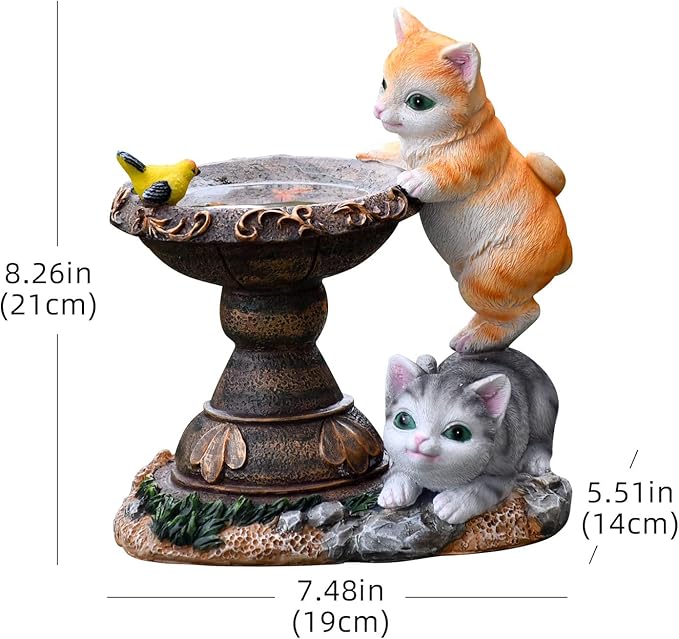 Cat Garden Figurines Outdoor Decor Solar Statue with LED Lights for Patio Lawn Yard Art Decoration Housewarming Garden Gift-VerdiqueGarden