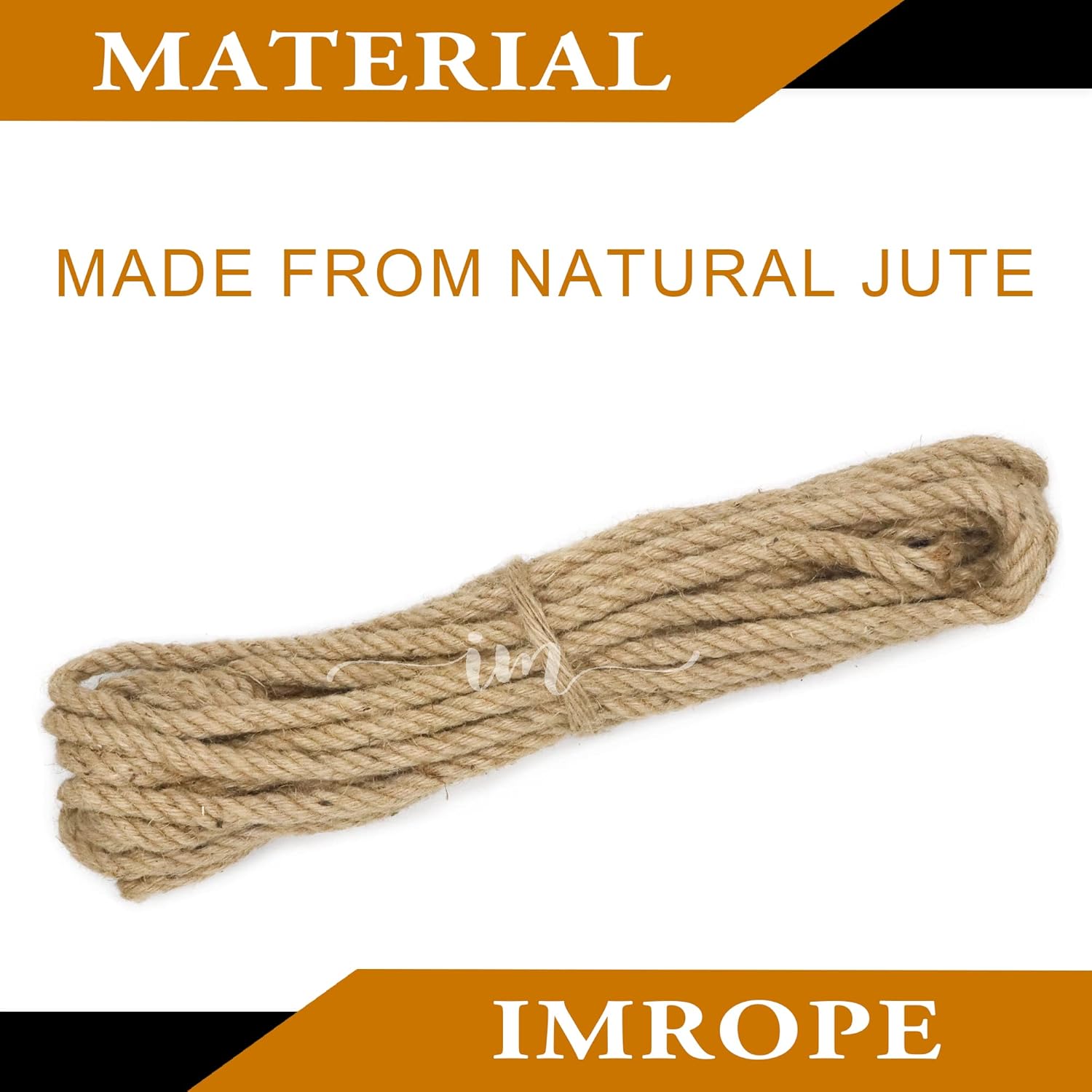 1/2 Inch Diameter Jute Rope, IMROPE Natural Jute Rope 100 Ft, Twisted 4 Strands for DIY Arts Crafts, Garden, Home Decorating, Hammock for Indoor and Outdoor Use-VerdiqueGarden