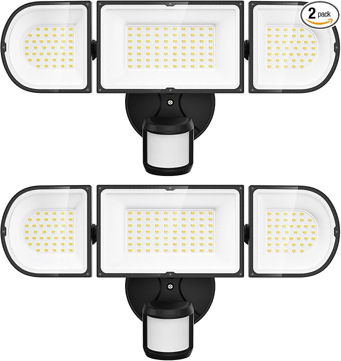 150W Motion Sensor Lights Outdoor for Outside, 15000LM LED Flood Lights Outdoor wired Dusk to Dawn, Exterior Security Floodlight Fixture Waterproof IP65, Outdoor Lighting for House, Garage 2 Pack-VerdiqueGarden