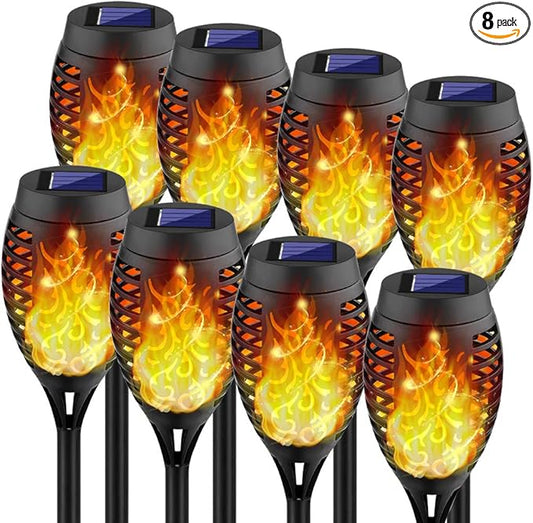 Kurifier Solar Lights Outdoor, 8Pack Solar Torch Light with Flickering Flame, Waterproof Solares Garden Light, Outdoor Solares Lights for Yard, Flame Torches for Outside Decor Decoration Patio Pathway-VerdiqueGarden