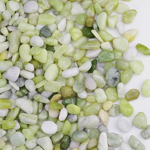 10 lbs Jade Pebbles for Indoor Plants, Decorative Pebbles for Bamboo, Vase, 3/8" Plant Gravel for Pots Indoor, Highly Polished Small River Rocks-VerdiqueGarden