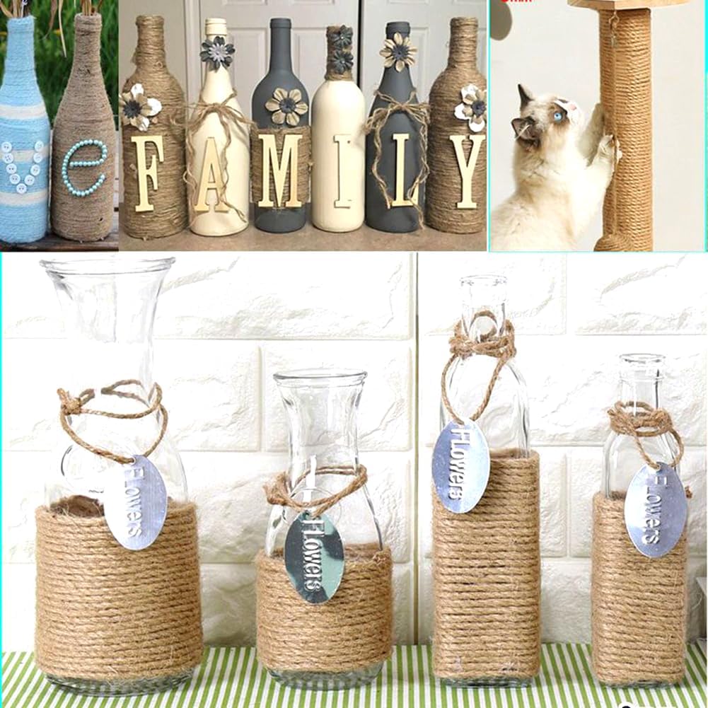 ARISKEY Natural Jute Twine 4mm,328 Feet String Rope for Crafts Suitable for DIY and Weaving Projects,Gardening Purposes and Outdoor Heavy-Duty Use-VerdiqueGarden