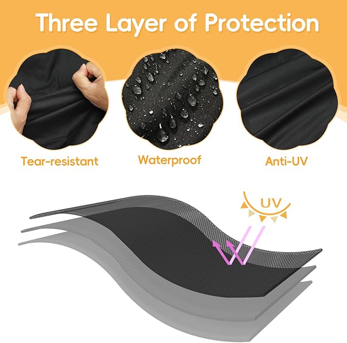 Grill Cover for 6755 Char-Griller Akorn Kamado Charcoal Grill Smoker and Premium Kettle, for Cuisinart CGG-999, 600D Heavy Duty Waterproof UV Resistant Cover, Outdoor Barbeque Grill Accessories-VerdiqueGarden