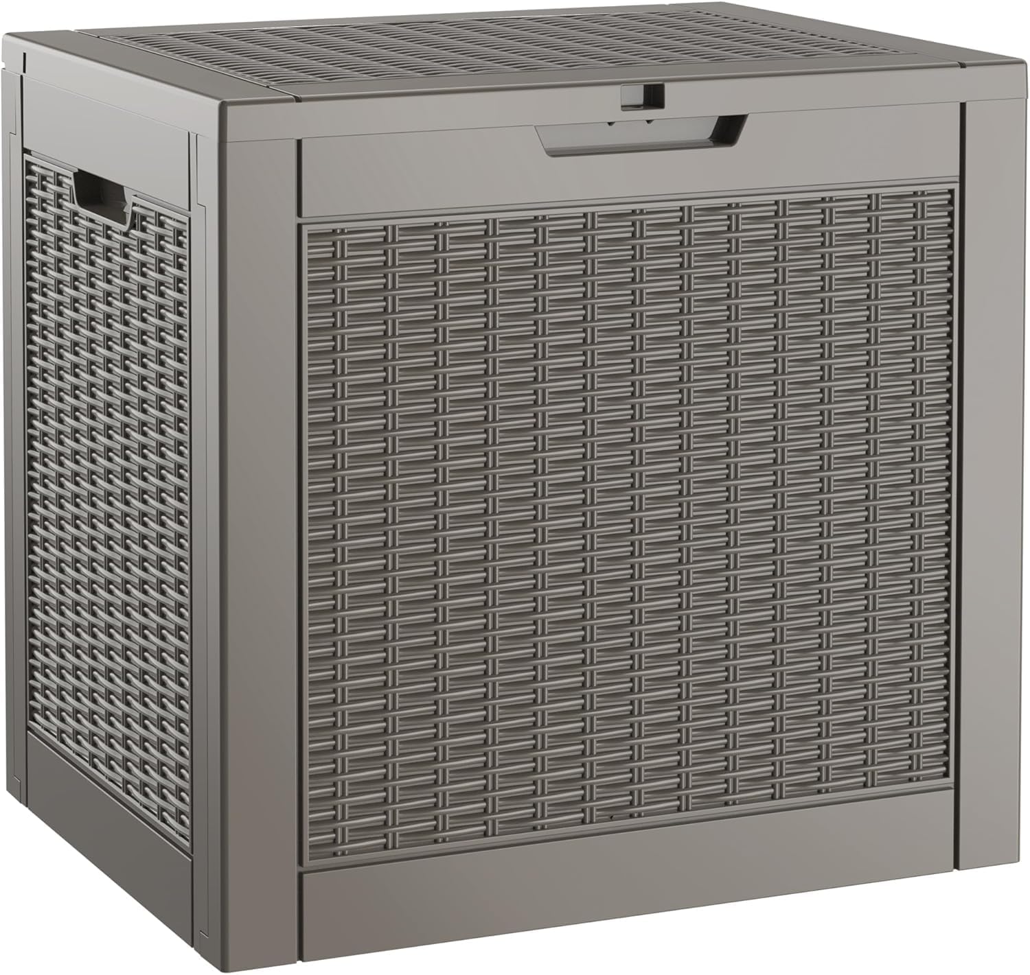 NUNU LAB Outdoor Storage Box, 33 Gallon Resin Deck Box Indoor and Outdoor Use, Waterproof Lockable Patio Storage Bin for Gardening Tools,Package Deliveries,Patio Cushions,UV Resistant,Grey-VerdiqueGarden