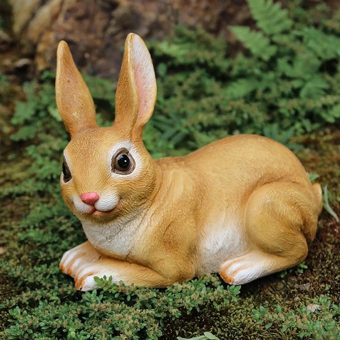 Hide a Key Rabbit Figurines Bunny Statue Polyresin Rabbit Ornament Rabbit Outdoor Garden Statue-VerdiqueGarden
