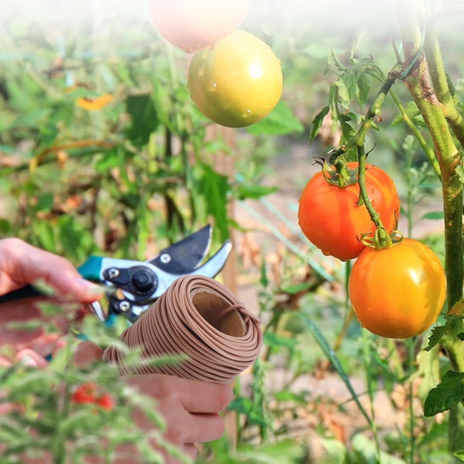 130 Feet Soft Plant Tie Brown Twist Garden Ties for Plants Gardening Home Office Organization TPR Garden Ties Supplies with 2.5mm Diameter-VerdiqueGarden