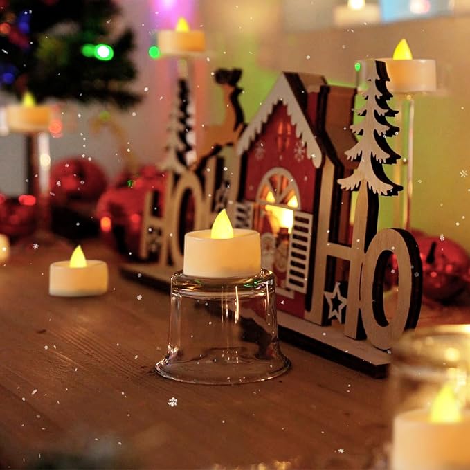 BEICHI Flameless Candles, 24Pack Battery Operated Candles, LED Tea Lights Candles Battery Operated, Flickering Fake Candles for Wedding Halloween Christmas Diwali- Warm Yellow-VerdiqueGarden