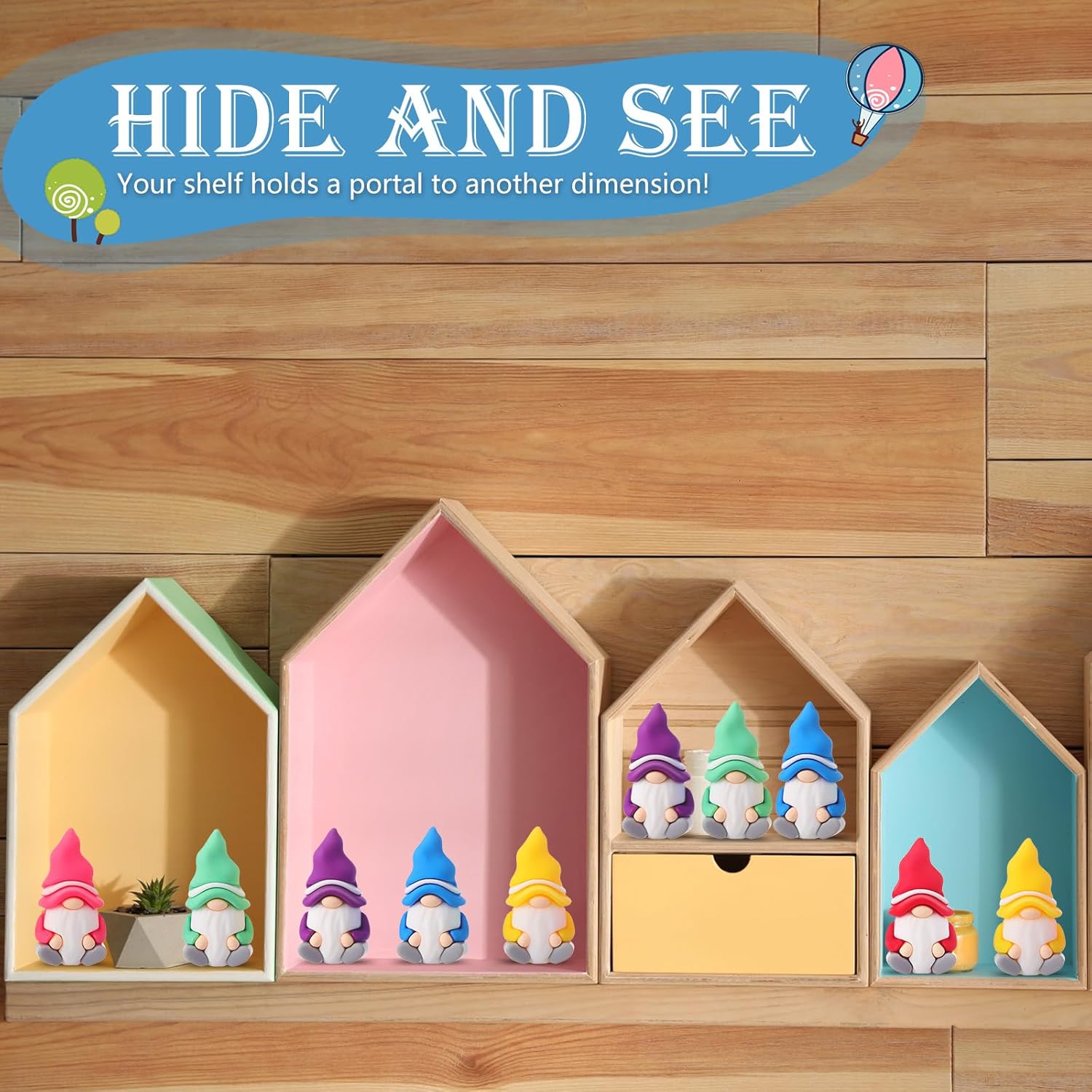 30 Pcs Mini Gnomes Figurines Tiny Fairy Resin Gnomes Statue Garden Bulk for Goody Bag Stuffers Filler Party Favors Gifts Decor Dwarf Statues Garden Dollhouse Micro Landscape Accessories-VerdiqueGarden