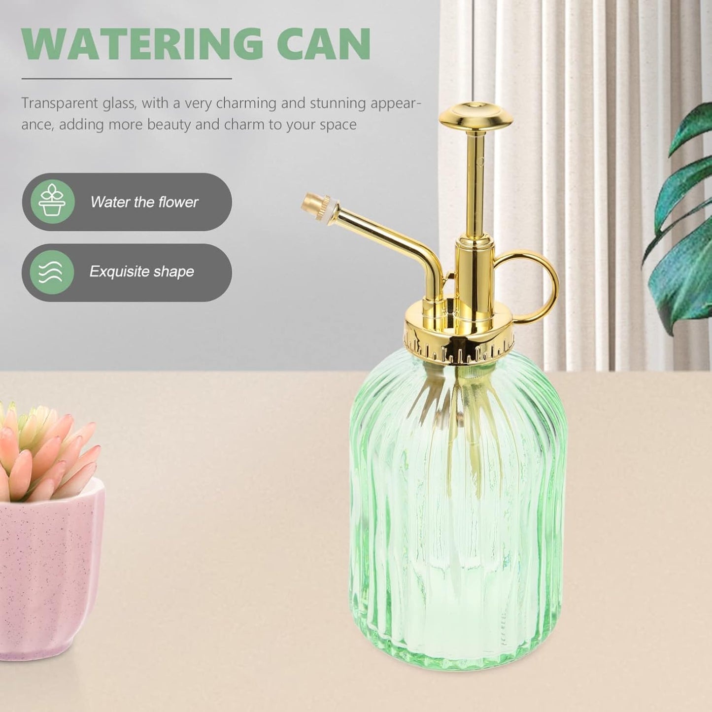 Vintage Glass Watering Bottle Retro Plant Mister with Pump for Indoor and Outdoor Use for Plants Succulents and Bonsai Trees Charming Decoration-VerdiqueGarden