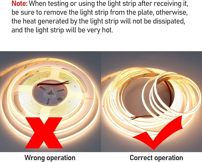 24V COB LED Strip Light Warm White 3000K 5M/16.4ft 2400LEDs Waterproof IP65 Uniform Glow CRI 93+ Flexible LED Tape Lights for DIY Cabinet Bedroom Kitchen Home Decor(No Power Supply)-VerdiqueGarden