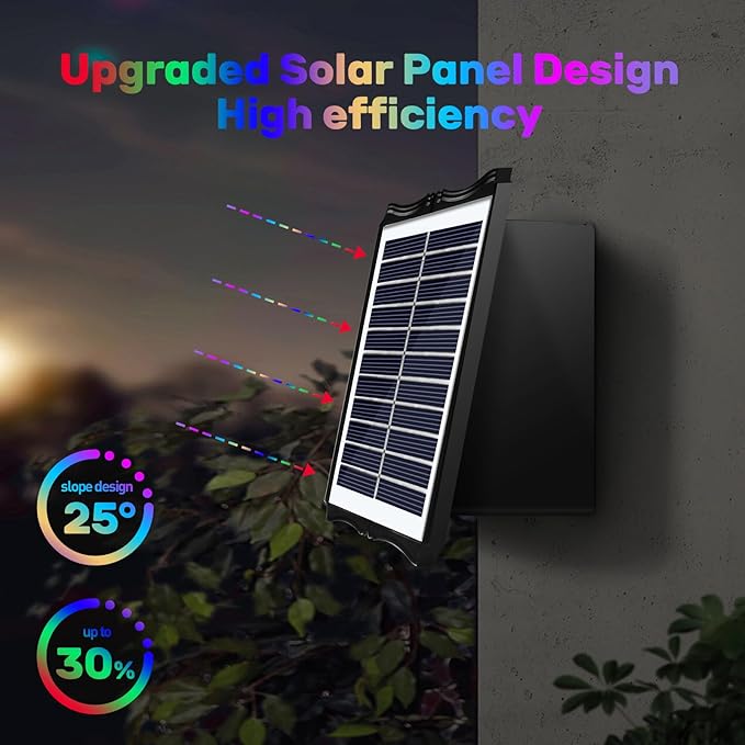 2LEDs Multi-Color Solar Wall Lights, Up and Down Lighting Solar Outdoor Light Waterproof IP65, Solar Fence Light for Yard Garden Garage (4 Pack)-VerdiqueGarden