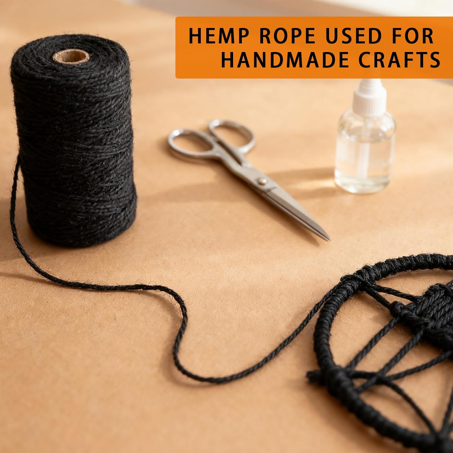 328 Feet 2mm Thick Black Natural Jute Twine, Garden Twine Heavy Duty Industrial Packing Materials String Wrapping, Arts, and Crafts, Halloween Wrapping, Gardening Applications-VerdiqueGarden