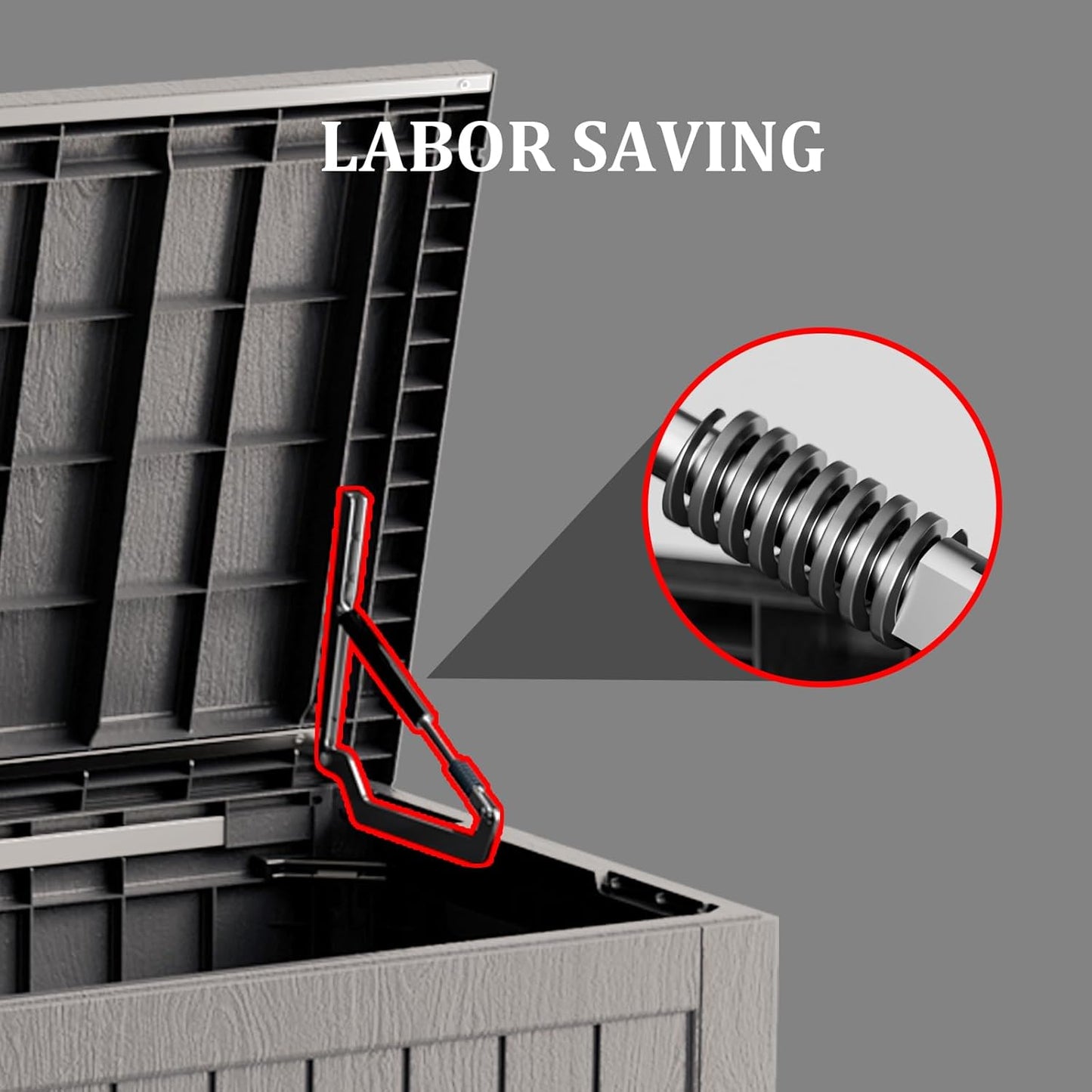 270 Gallon Waterproof Deck Box, Lockable Resin Storage Box for Patio Furniture Cushions Garden Tools and Outdoor Delivery Storage, Coffee-VerdiqueGarden