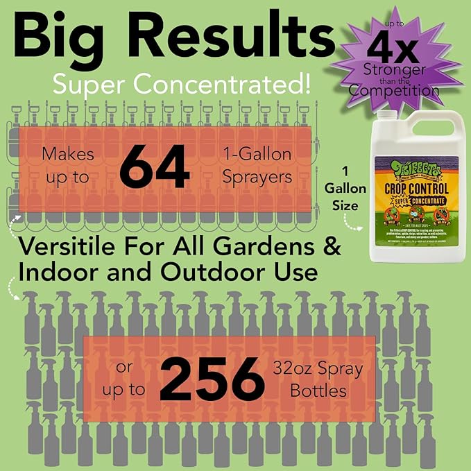 Trifecta Crop Control Super Concentrate All-in-One Natural Pesticide, Fungicide, Miticide, Insecticide, Help Defeat Spider Mites, Powdery Mildew, Botrytis, Mold, and More on Plants - Gallon-VerdiqueGarden