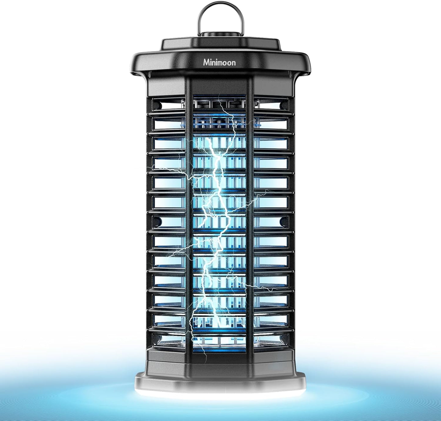 Minimoon Bug Zapper Outdoor 4000V Powerful Electric Mosquito Zapper, 15w Fly Trap Outdoor, IPX4, Corded Fly Zapper for Indoor, Yard, Backyard, Patio, Camping (Black with LED Lighting)-VerdiqueGarden