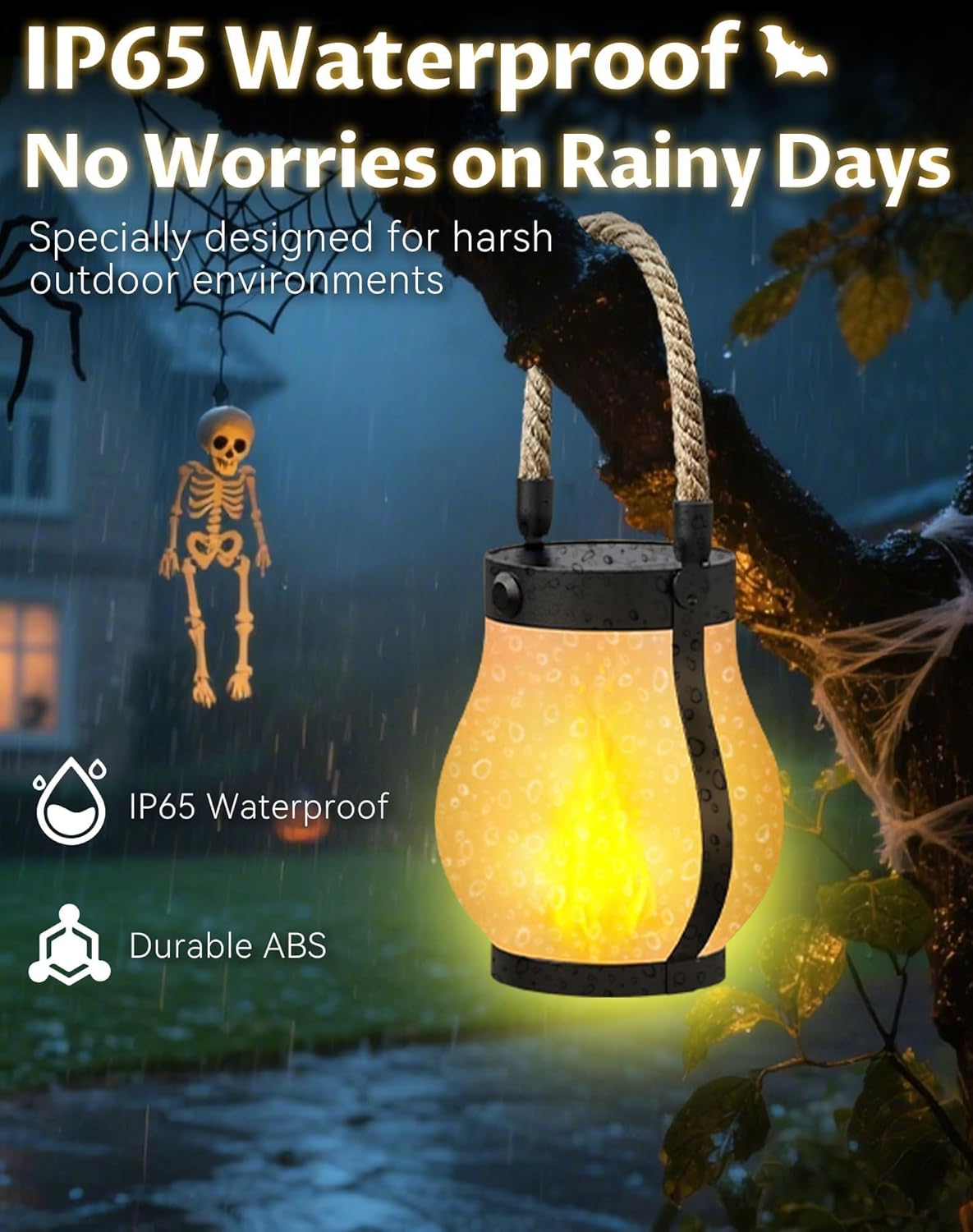 Kaliqo Solar Lanterns Outdoor Lights, Hemp Rope Flame Lights, Dancing Flame Solar Lights,It is Suitable for Outdoor Camping, Home Garden Decoration, Etc. (2pcs)-VerdiqueGarden