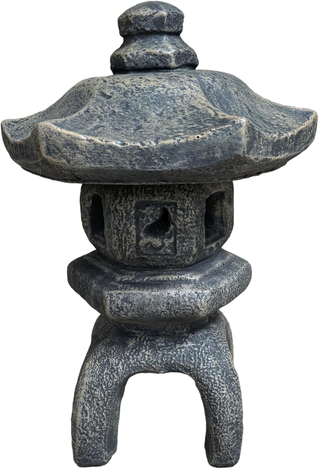 Solid Rock Stoneworks 2 Piece Japenese Lantern- Autumn Brown- 17" tall x 12" d-VerdiqueGarden