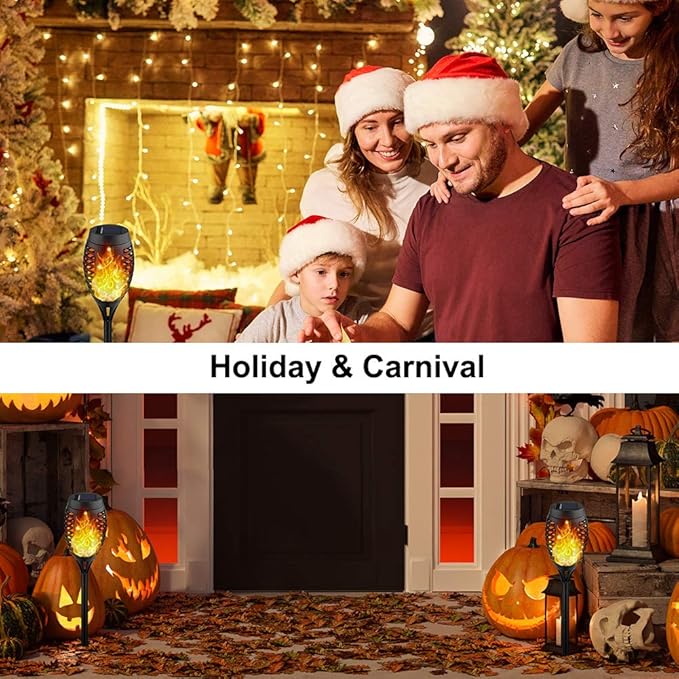 Kurifier 12Pack Flickering Flame Solar Torch Lights for Garden Decor, Waterproof Solar Lights Outdoor Decorative, Outdoor Decorations for Yard Porch Lawn Patio Outside Decor-Luces Solares para Jardin-VerdiqueGarden