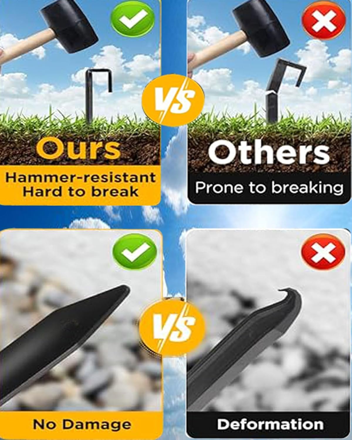 24Pcs Metal Garden Landscape Edging Stakes Black,10in anchoring Stakes Landscape Anchoring Spikes for Terrace Board, Grass Barrier, Landscape Edging Coil, Garden Liner, Bender Board-VerdiqueGarden