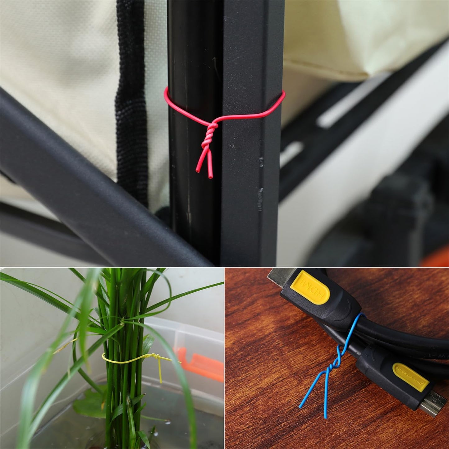 200 Pcs 6 inch Garden Twist Tie, Round Plastic Twist Ties for Plants, Vines and Wrapping Cords or Christmas Tree Gardening Plants Growth and Care, Home Cable Organization (Blackish Green)-VerdiqueGarden