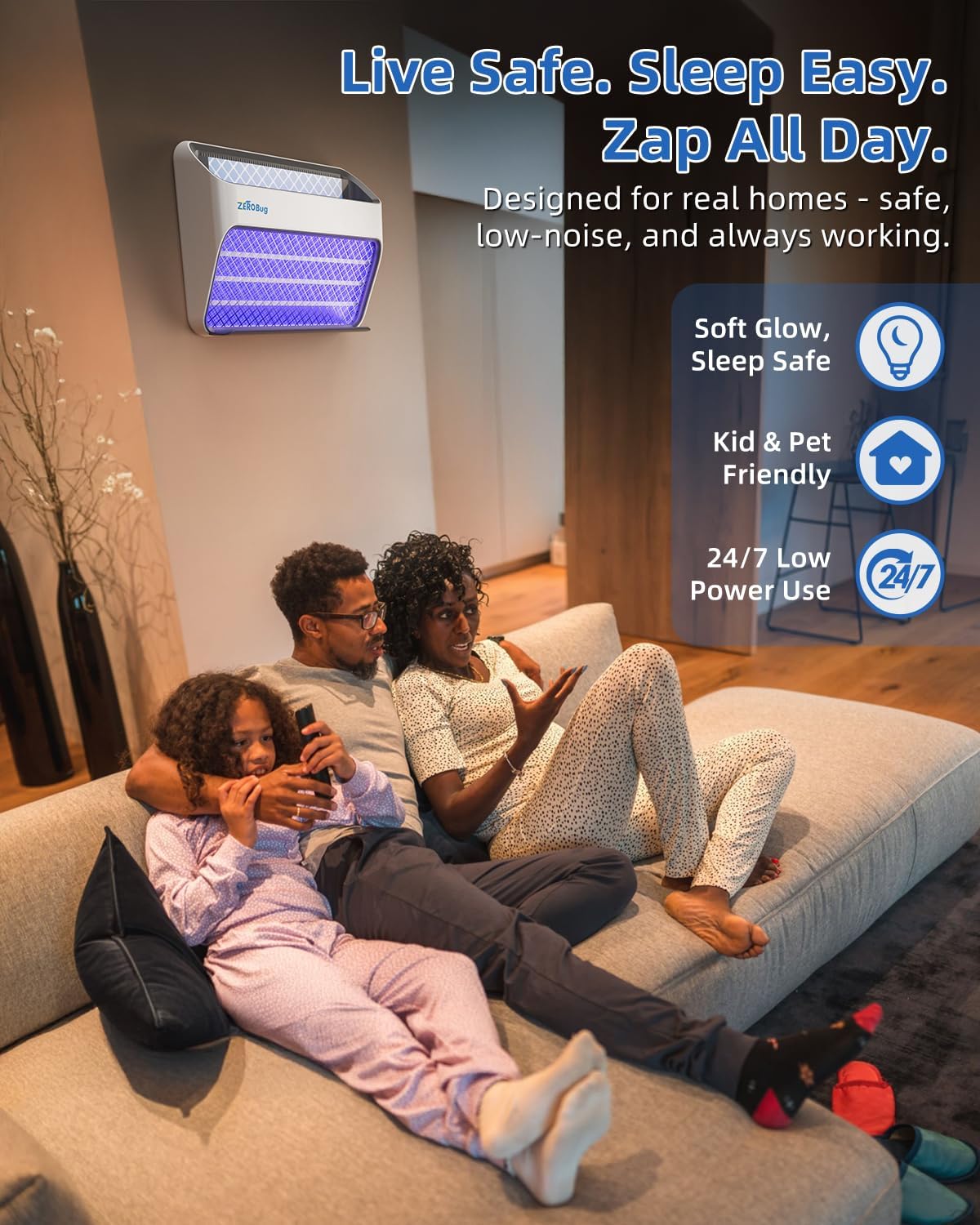 2025 Bug Zapper & Trap Indoor, 5X Catcher Rate Fly Killer, USB-C Powered Electric Mosquito Zapper with Long-Life UV LED, Fruit Fly Trap for Home, Kitchen, Bedroom, 1 Device & 3 Traps-VerdiqueGarden