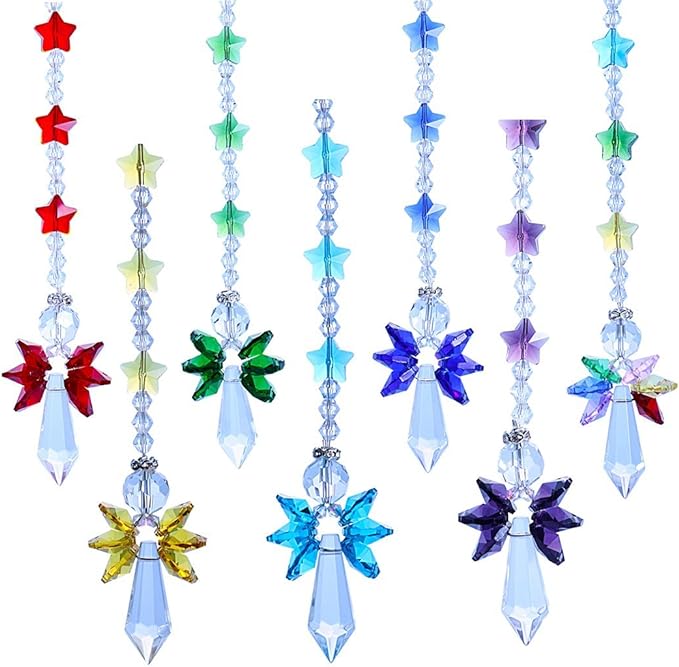 Crystalsuncatcher Crystal Glass Guardian Angel Rainbow Maker Collection Suncather,Set of 7-VerdiqueGarden